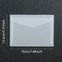 Conjunto de 50 unidades de envelopes transparentes 19 x 13,5 cm papel semi-transparente com fecho adesivo envelopes para cartões de felicitações 2