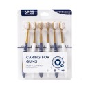 Conjunto de 6 escovas de dentes para adultos com cerdas macias Cabeça larga Cerdas ultra suaves Proteção para gengivas sensíveis Material PP TPR 3