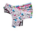 Conjunto de 6 unidades de cuecas tanga femininas com estampado floral Algodão com mistura de spandex Laço decorativo à frente Seleção aleatória 2