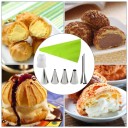 Conjunto de 7 peças de ferramentas de pastelaria para decoração de bolos com bicos metálicos, saco e acoplador para trabalho preciso 5