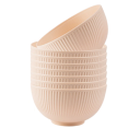 Conjunto de 8 taças de plástico 7,8 x 15 cm Taças redondas coloridas para salada, sopa e sobremesa Utensílios reutilizáveis para a cozinha e para levar 9