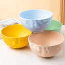Conjunto de 8 taças de plástico 7,8 x 15 cm Taças redondas coloridas para salada, sopa e sobremesa Utensílios reutilizáveis para a cozinha e para levar 6