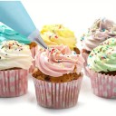 Conjunto de 80 peças de ferramentas de pastelaria para decoração de bolos Pontas metálicas Espátulas Raspadores Sacos de confeitar Conjunto completo para confeitaria 7