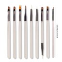 Conjunto de 9 pcs pincéis acrílicos 15,5 cm Pincéis para unhas para gel, verniz e acrílico Conjunto de manicure para decoração e nail 4