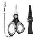 Conjunto de alicates de pesca com mola espiral e afiador de anzóis 14 cm Alicates resistentes para remoção de anzóis Ferramenta multifuncional 1
