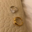 Conjunto de anéis femininos com coração 2 pcs 2