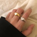 Conjunto de anillos de corazón para mujer 2 piezas 1