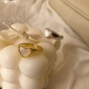 Conjunto de anillos de corazón para mujer 2 piezas 3