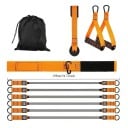Conjunto de bandas elásticas de resistência com pega, expandidores 11-34 kg com suportes para porta para exercícios em casa e fortalecimento de todo o corpo 8