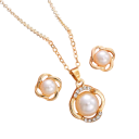 Conjunto de boda deslumbrante para mujeres Collar y pendientes Joyería de moda romántica Regalo elegante para un día excepcional 2