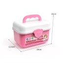 Conjunto de brincadeira de médico 63 pcs Grande mala rosa com acessórios médicos e dentários Consultório infantil para exames e brincadeiras 3
