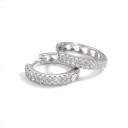 Conjunto de brincos de argola 3 pares 1,3 1,5 e 1,8 cm Huggie argolas com dupla fileira de zircões Para lóbulo e piercing de cartilagem 6