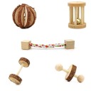 Conjunto de brinquedos de madeira para roedores 10 pcs 3