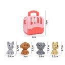 Conjunto de brinquedos de plástico para crianças Caixa de transporte para cães Figuras de cães com tigela, escova e osso Jogo de cuidador 2