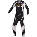 Conjunto de camisola de motocross de manga longa e calças com painéis laterais brancos e inscrições douradas para motocross, enduro e quadriciclo 1