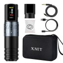 Conjunto de caneta de tatuagem sem fios com capacidade de bateria de 2400 mAh Máquina eléctrica de tatuagem e maquilhagem permanente com cabo USB-C e cabo RCA Máquina de tatuagem com ecrã OLED para iniciantes e profissionais no conjunto Caneta de tatuagem resistente com altura ajustável 14,5 x 3,6 cm 3