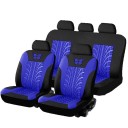 Conjunto de capas de assento para 5 lugares Design de pneu com borboleta Capas protetoras para bancos de automóvel Poliéster Padrão estiloso Fácil manutenção Corte universal 9