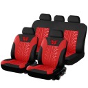Conjunto de capas de assento para 5 lugares Design de pneu com borboleta Capas protetoras para bancos de automóvel Poliéster Padrão estiloso Fácil manutenção Corte universal 8