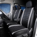 Conjunto de capas de banco para furgão 1+2 lugares 5 pcs Capas universais com padrão riscado 3D em poliéster e espuma PE para automóvel 5