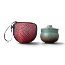 Conjunto de chá de viagem Caneca de cerâmica com tampa e orifícios para coar Com estojo com fecho Ultraleve e portátil Para campismo 4