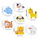 Conjunto de chaveiros antistress Pop It em forma de animais 7 pcs brinquedos de silicone de pressionar 4–7 cm com corrente para crianças e adultos 3