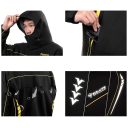 Conjunto de chuva unisex para motociclistas - casaco e calças ultraleves em poliéster TPU de 3 camadas com capuz, sobrebotas e elementos 3