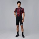 Conjunto de Ciclismo Masculino Camisola de Manga Curta e Calções com Alças e Almofada 90 % poliéster e 10 % Lycra Camisola Vinho e Calções Pretos 4