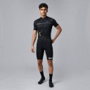 Conjunto de Ciclismo Masculino Camisola de Manga Curta e Calções com Suspensório Branco e Almofada 90 % Poliéster e 10 % Lycra Preto e Branco 3