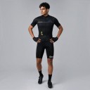 Conjunto de Ciclismo Masculino Camisola de Manga Curta e Calções com Suspensório Branco e Almofada 90 % Poliéster e 10 % Lycra Preto e Branco 4