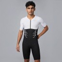 Conjunto de ciclismo masculino Camisola de manga curta e calções Zíper à frente Material elástico 80 % poliéster e 20 % spandex 4