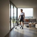Conjunto de ciclismo masculino Camisola de manga curta e calções Zíper à frente Material elástico 80 % poliéster e 20 % spandex 9