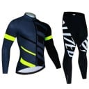 Conjunto de ciclismo masculino – jersey de manga longa e calças, para ciclismo e desporto 1