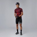 Conjunto de ciclismo para hombre Camiseta de manga corta y pantalones cortos con almohadilla 90 % poliéster y 10 % Lycra Camiseta burdeos 2