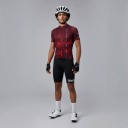 Conjunto de ciclismo para hombre Camiseta de manga corta y pantalones cortos con almohadilla 90 % poliéster y 10 % Lycra Camiseta burdeos 3