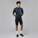 Conjunto de ciclismo para hombre Camiseta de manga corta y pantalones cortos con tirantes blancos y almohadilla 90 % poliéster y 10 % Lycra 2