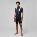 Conjunto de ciclismo para hombre Camiseta de manga corta y pantalones cortos con tirantes blancos y almohadilla 90 % poliéster y 10 % Lycra 3