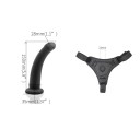 Conjunto de cinto strap-on em pele sintética premium com dildo de silicone de 15 cm em forma de pénis, fixação segura, correias ajustáveis, embalagem 2