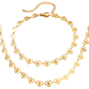 Conjunto de colar e pulseira em aço inoxidável Joias femininas para mulheres e raparigas Acessórios hipoalergénicos com brilho duradouro 1