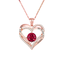 Conjunto de collar de corazón de circonita con piedra preciosa Caja azul oscuro con 6 rosas Joyas de lujo Regalo romántico para mujer 2