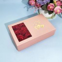 Conjunto de collar de corazón de circonita con piedra preciosa Caja rosa de 6 rosas Bolsa de regalo rosa Regalo romántico para mujer 3