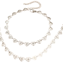 Conjunto de collar y pulsera en acero inoxidable Joyería femenina para mujeres y niñas Accesorios hipoalergénicos con brillo duradero 2