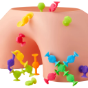 Conjunto de construção para crianças com ventosas 25 pcs Peças de borracha coloridas 1,5 x 2 cm Brinquedo para a banheira e para viagens Conjunto criativo com ligações de ventosas 3