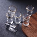 Conjunto de copos de shot 15 ml com borda dourada 6 unidades Copos para destilados Copos mini elegantes para álcool Aguardente, licor, vodka 3