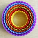 Conjunto de cortadores de biscoitos redondos em plástico - 6 pcs 4