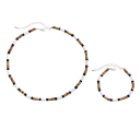 Conjunto de cuentas pulsera 18+5 cm y collar 45+7 cm Joyería vintage africana unisex de aleación Accesorio étnico estiloso 1