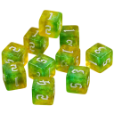 Conjunto de Dados 10 pcs D6 Acrílicos Brilhantes Dados de Seis Faces para Jogos de Tabuleiro, RPG, Ensino de Matemática e Jogos Sociais 6