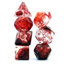 Conjunto de dados poliedricos 7 pcs Motiv vampiro Fantasy RPG dados transparentes vermelhos para Dungeons & Dragons jogos de tabuleiro e sociais 2