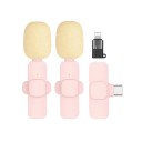 Conjunto de dois microfones de lapela sem fios com receptores para iPhone e Android com emparelhamento automático, supressão de ruído e controlo 2