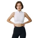 Conjunto de dos piezas de top deportivos de mujer, chalecos ajustados sin mangas con cierre de cremallera en toda la longitud en color negro 2