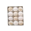 Conjunto de Doze Bolas de Natal 6 cm Seis Decorações em Dois Exemplares Ornamentos para Árvore de Natal 6 x 6 x 7 cm 8